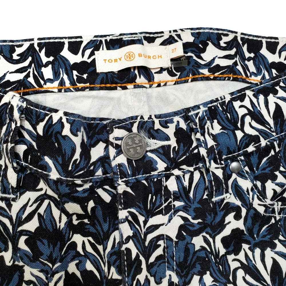 Tory Burch Blaire Floral Skinny Jeans